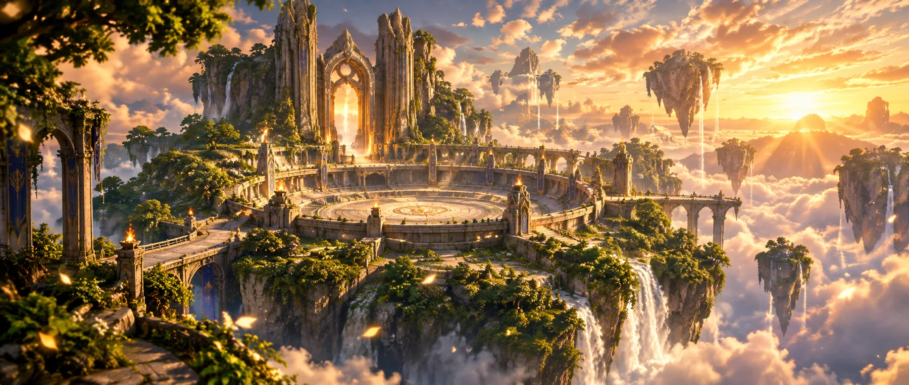 Original floating fantasy world illustration